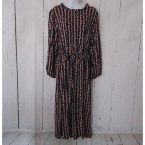 April Cornell Dress XXS Blue Floral Long Sleeve Ruffle Prairie Cottagecore